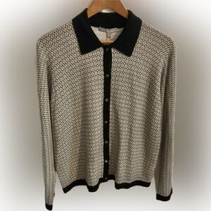 Neiman Marcus Black and  cream elegant highest quality Cardigan